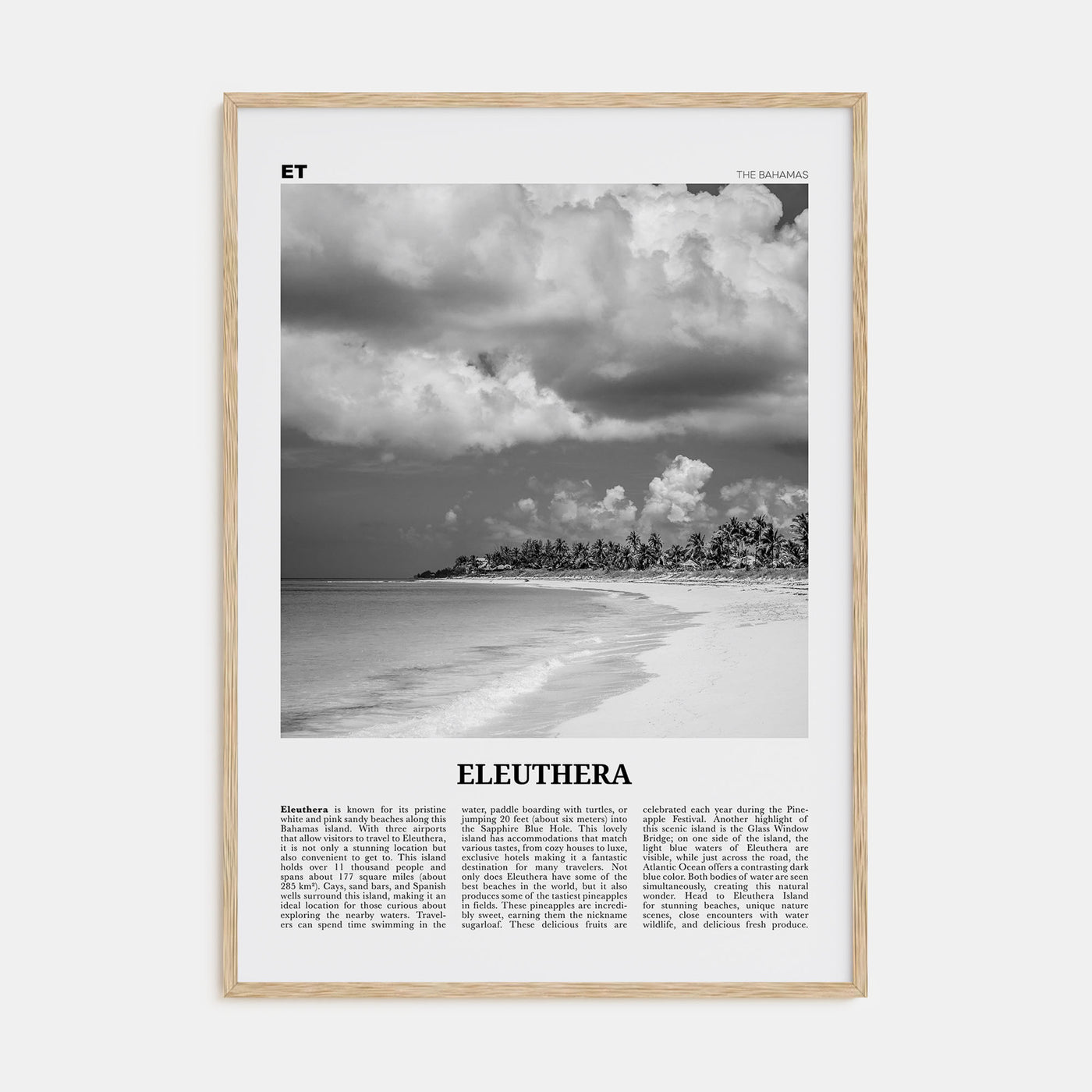 Eleuthera Travel B&W Poster