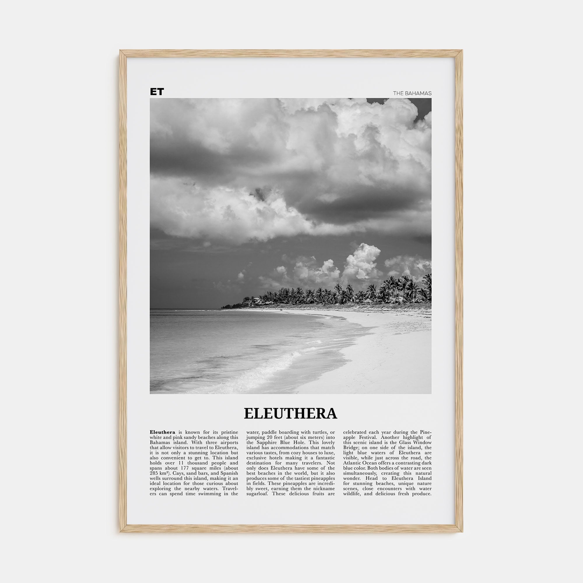 Eleuthera Travel B&W Poster
