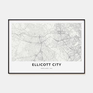 Ellicott City Map Landscape Poster