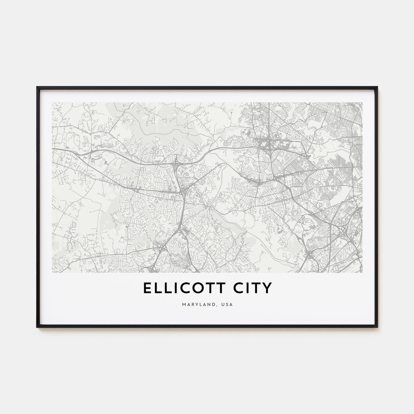 Ellicott City Map Landscape Poster