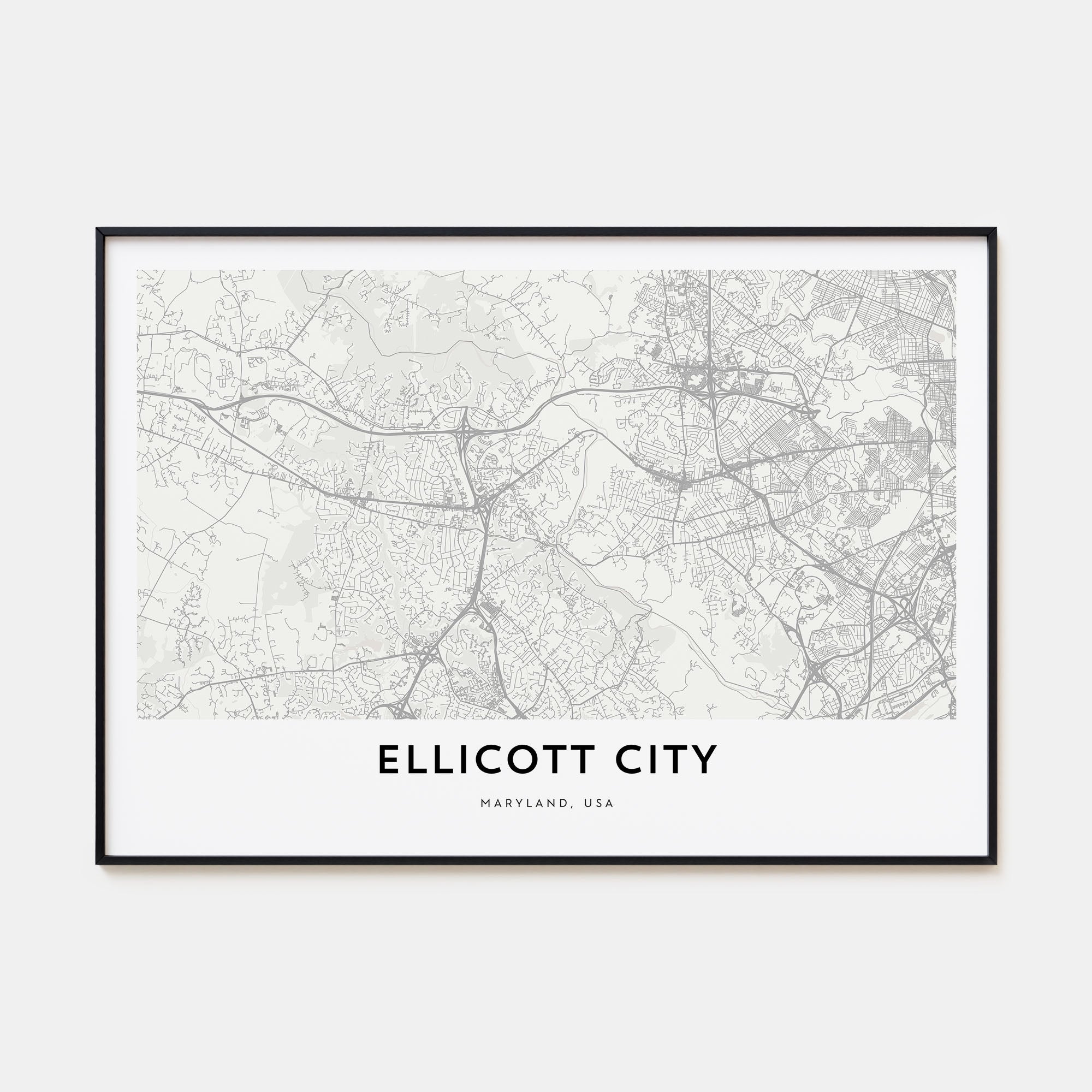 Ellicott City Map Landscape Poster