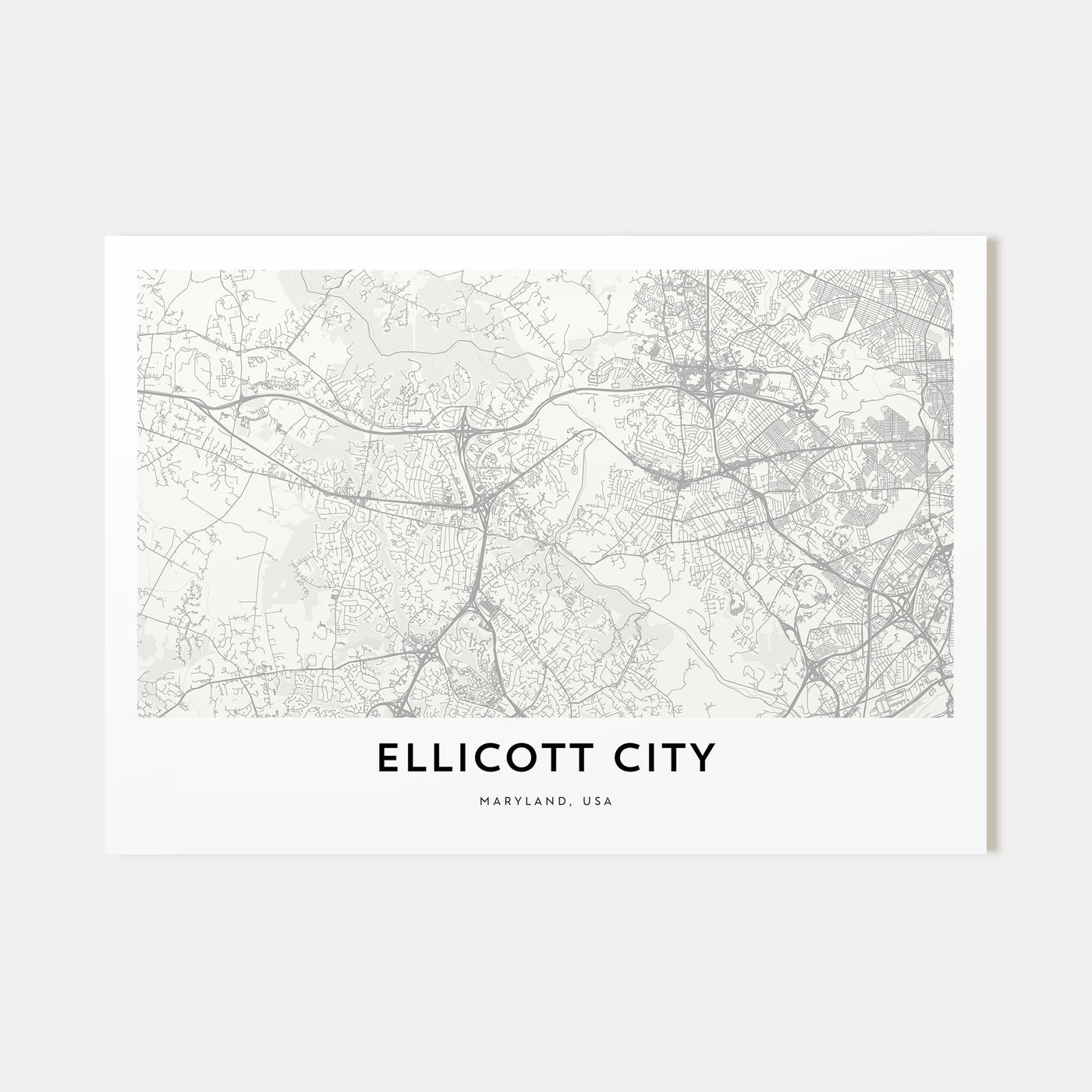 Ellicott City Map Landscape Poster