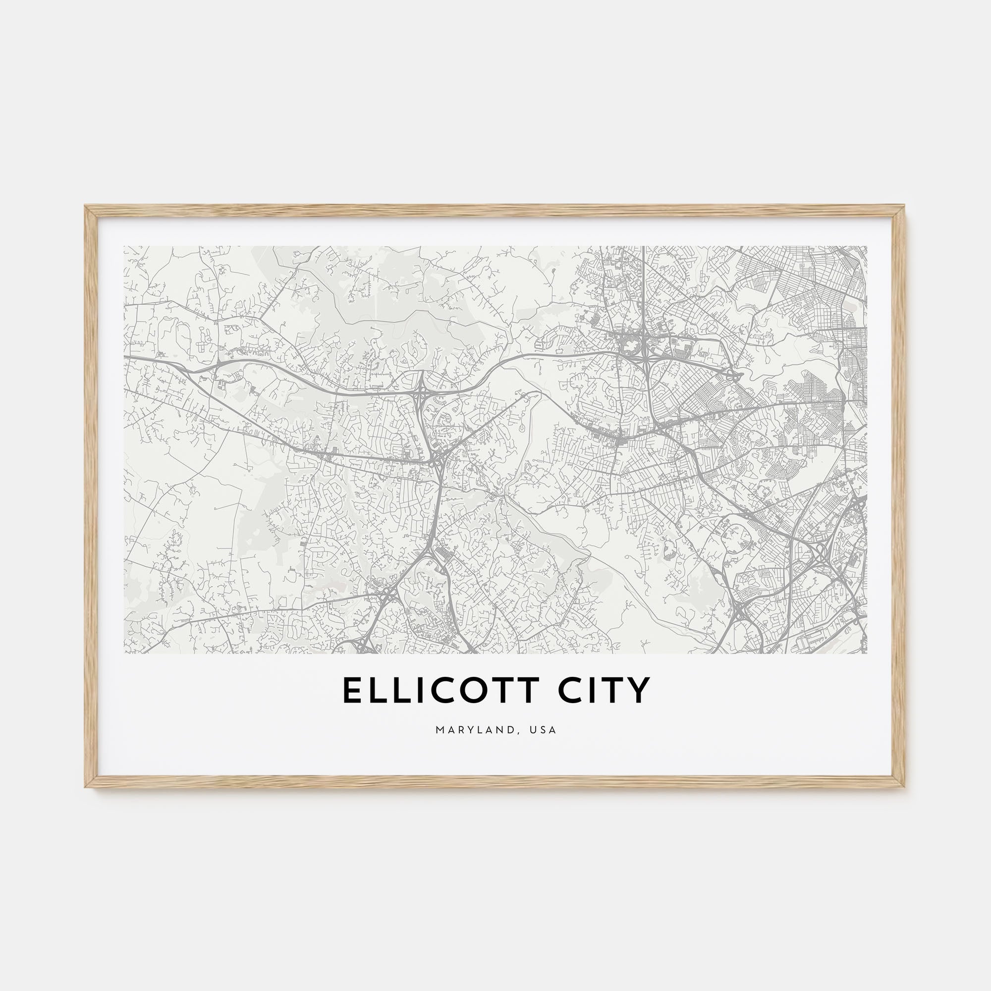 Ellicott City Map Landscape Poster