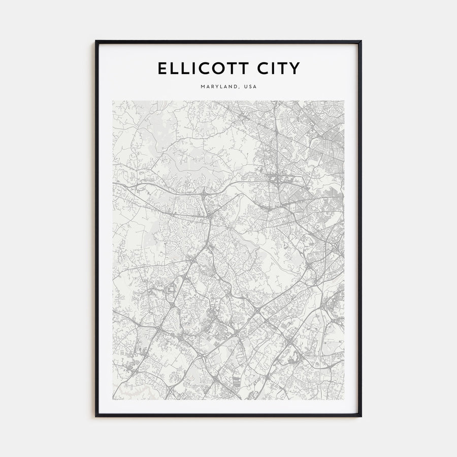 Ellicott City Map Portrait Poster