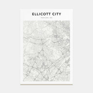 Ellicott City Map Portrait Poster