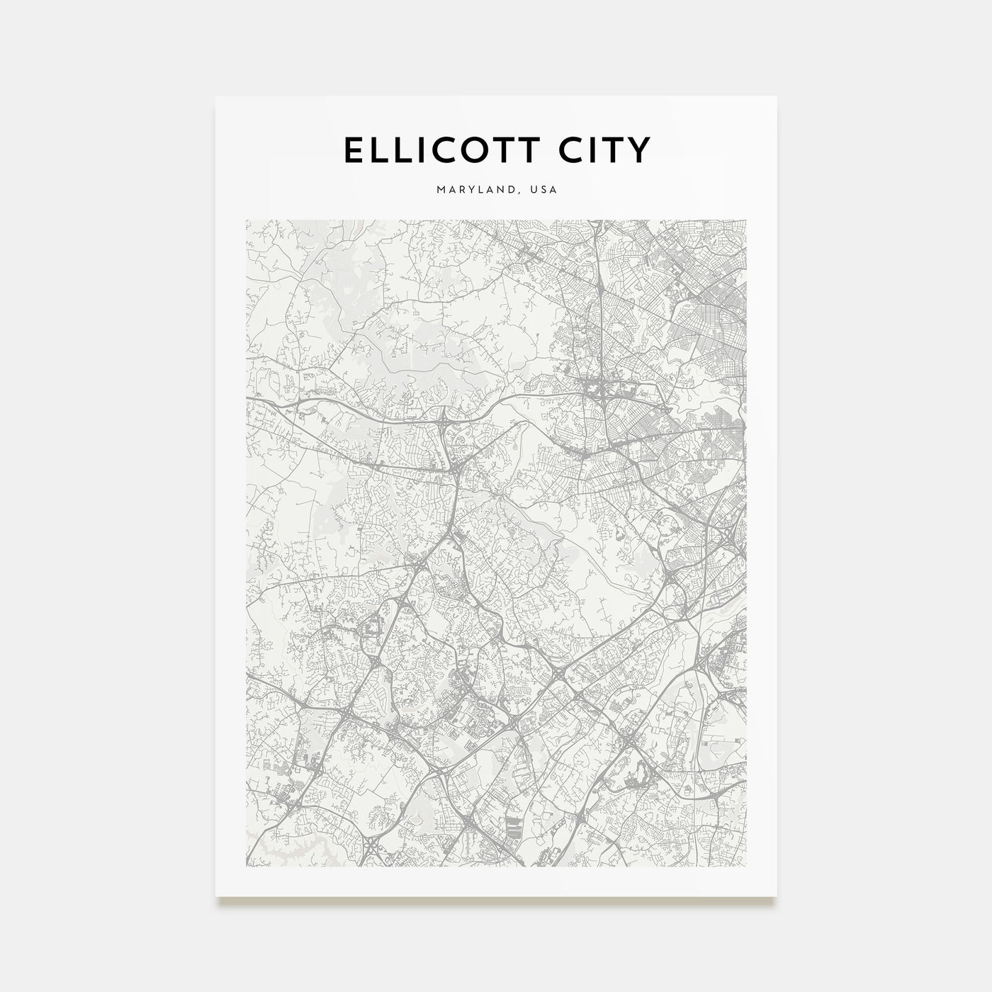 Ellicott City Map Portrait Poster