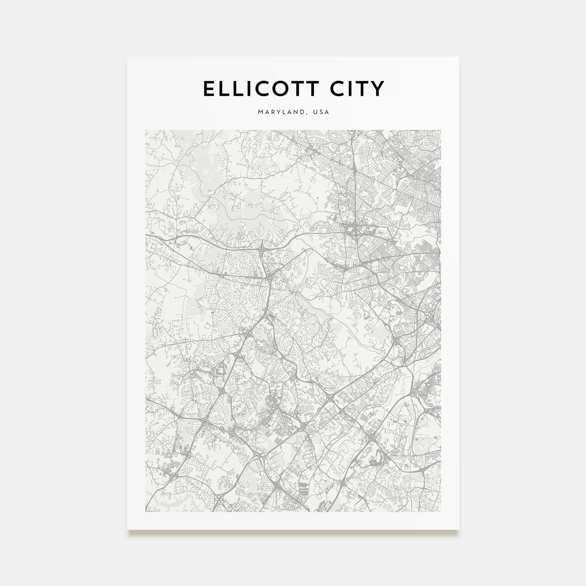 Ellicott City Map Portrait Poster