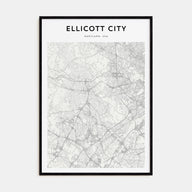 Ellicott City Map Portrait Poster