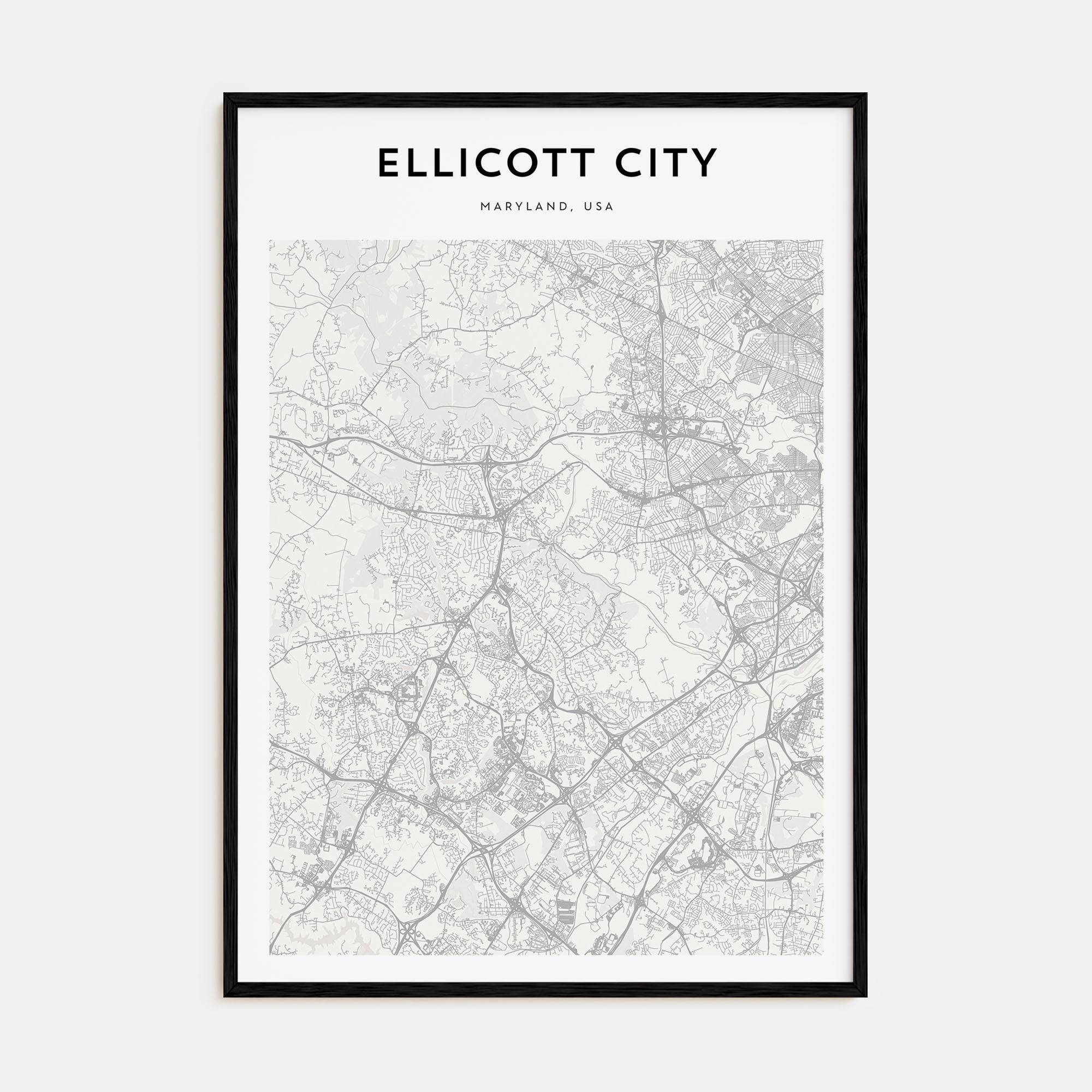 Ellicott City Map Portrait Poster
