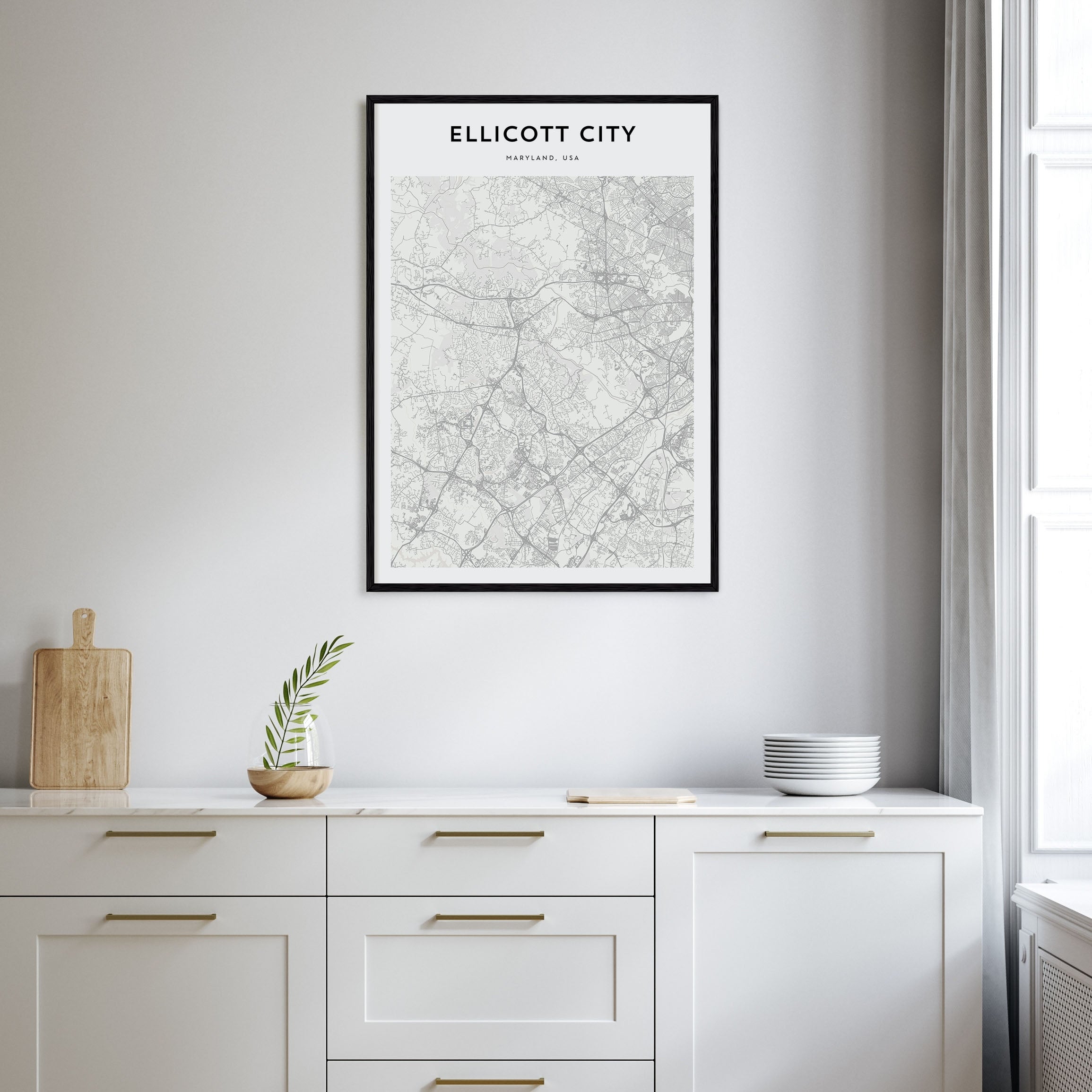 Ellicott City Map Portrait Poster