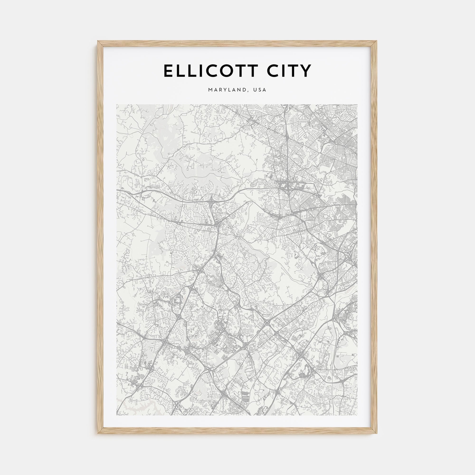 Ellicott City Map Portrait Poster