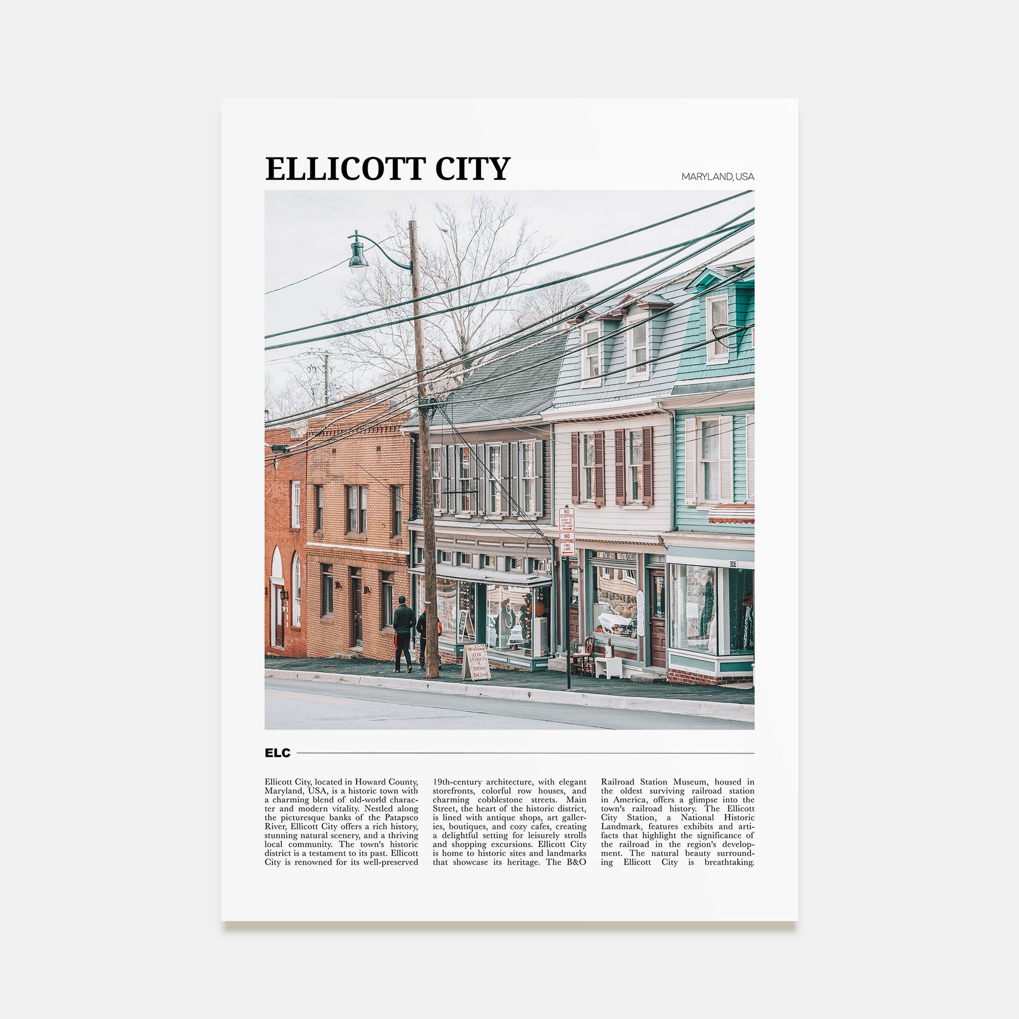 Ellicott City Travel Color Poster