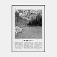 Emerald Lake Travel B&W Poster