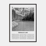 Emerald Lake Travel B&W Poster