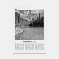 Emerald Lake Travel B&W Poster