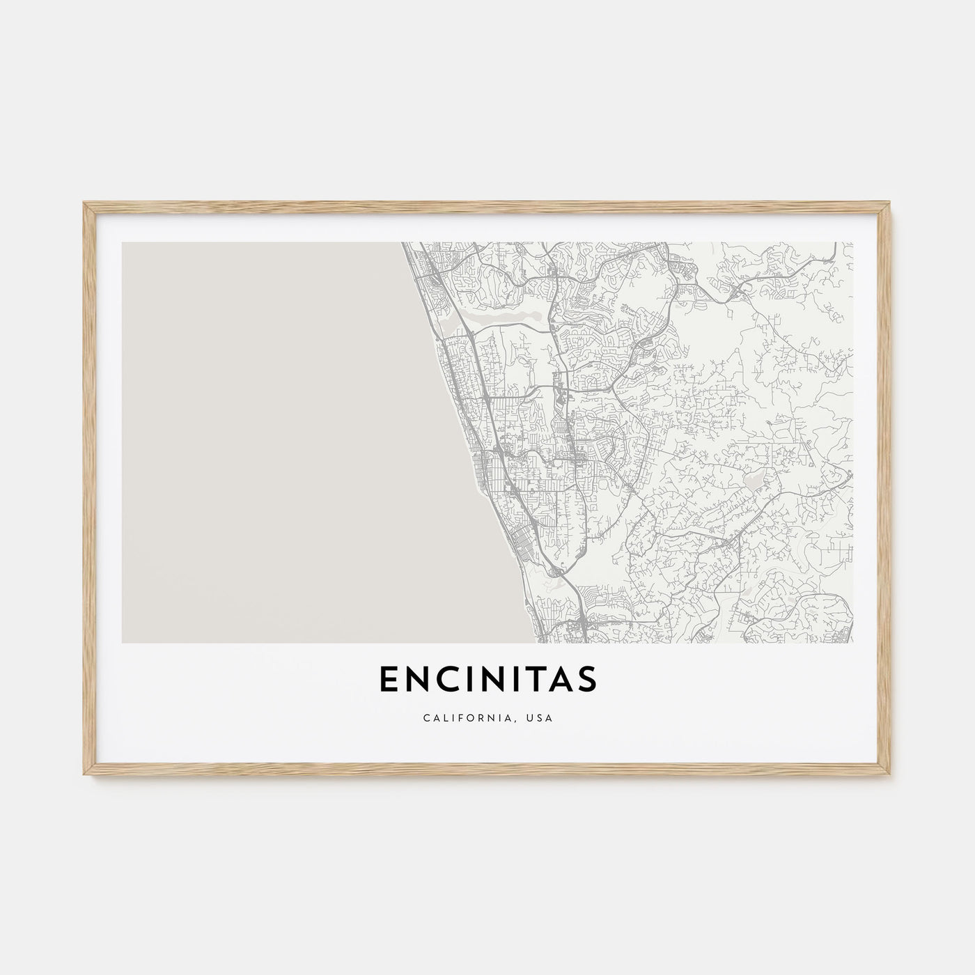 Encinitas Map Landscape Poster