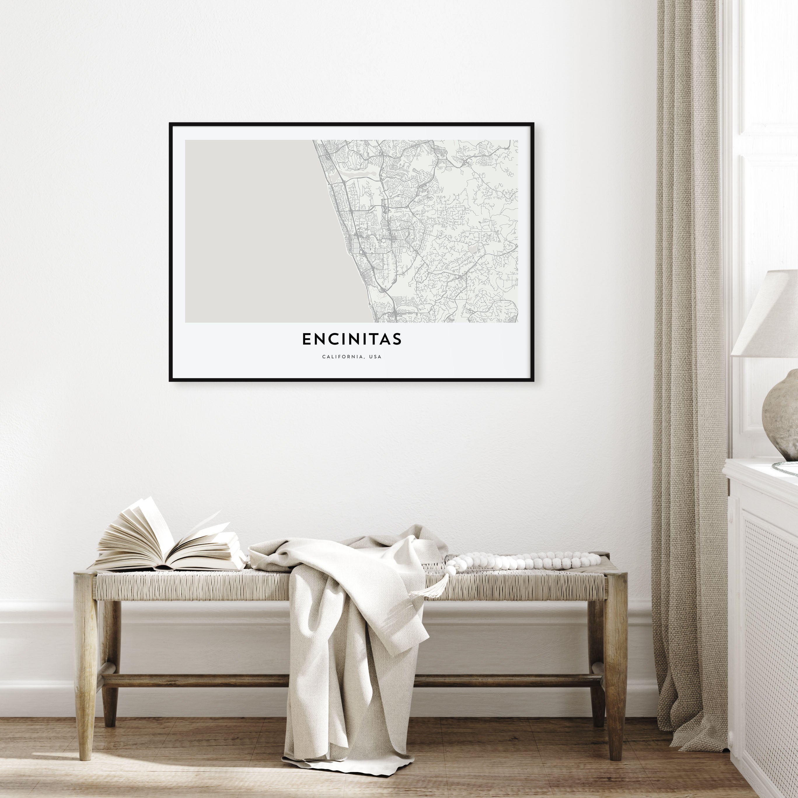 Encinitas Map Landscape Poster