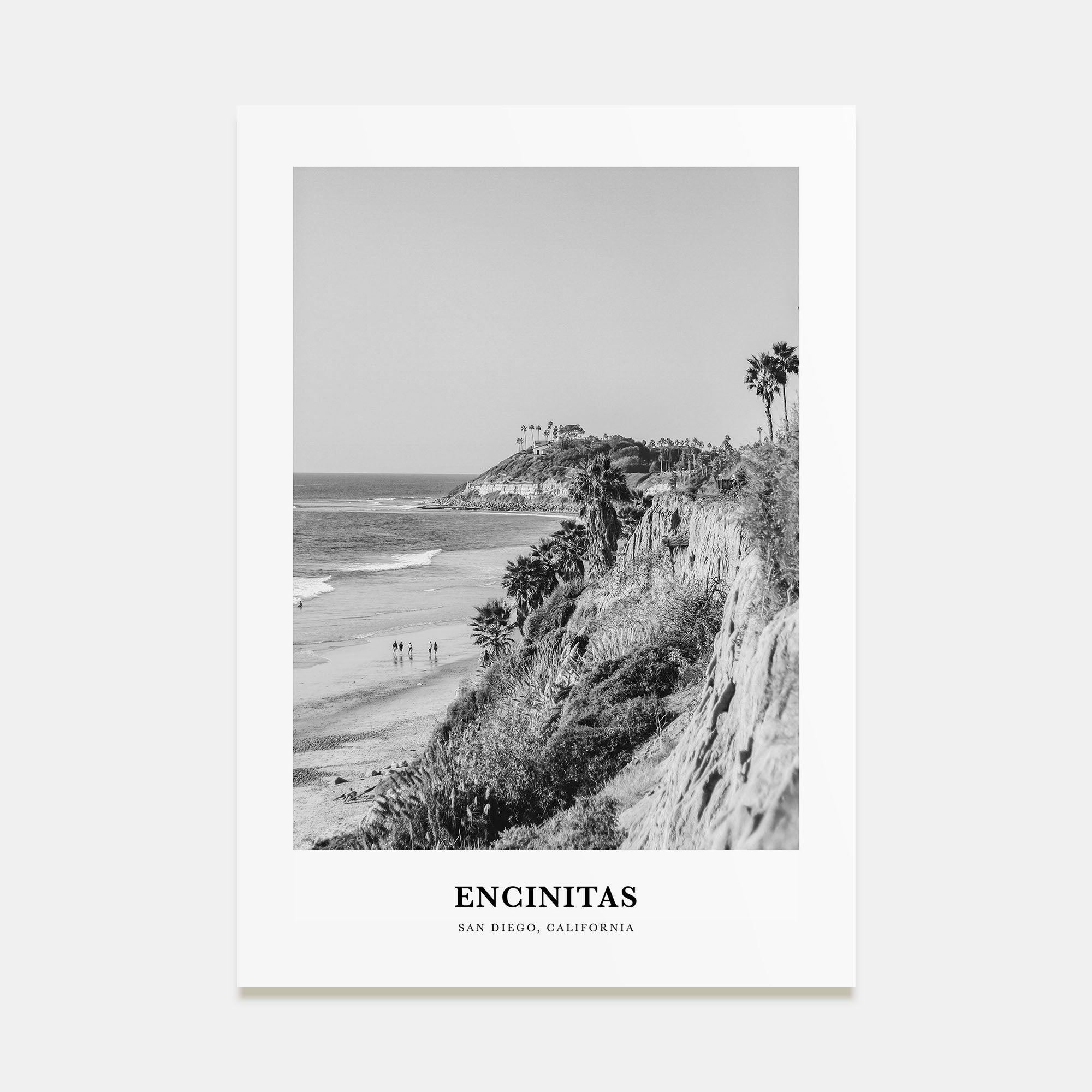 Encinitas Portrait B&W No 1 Poster