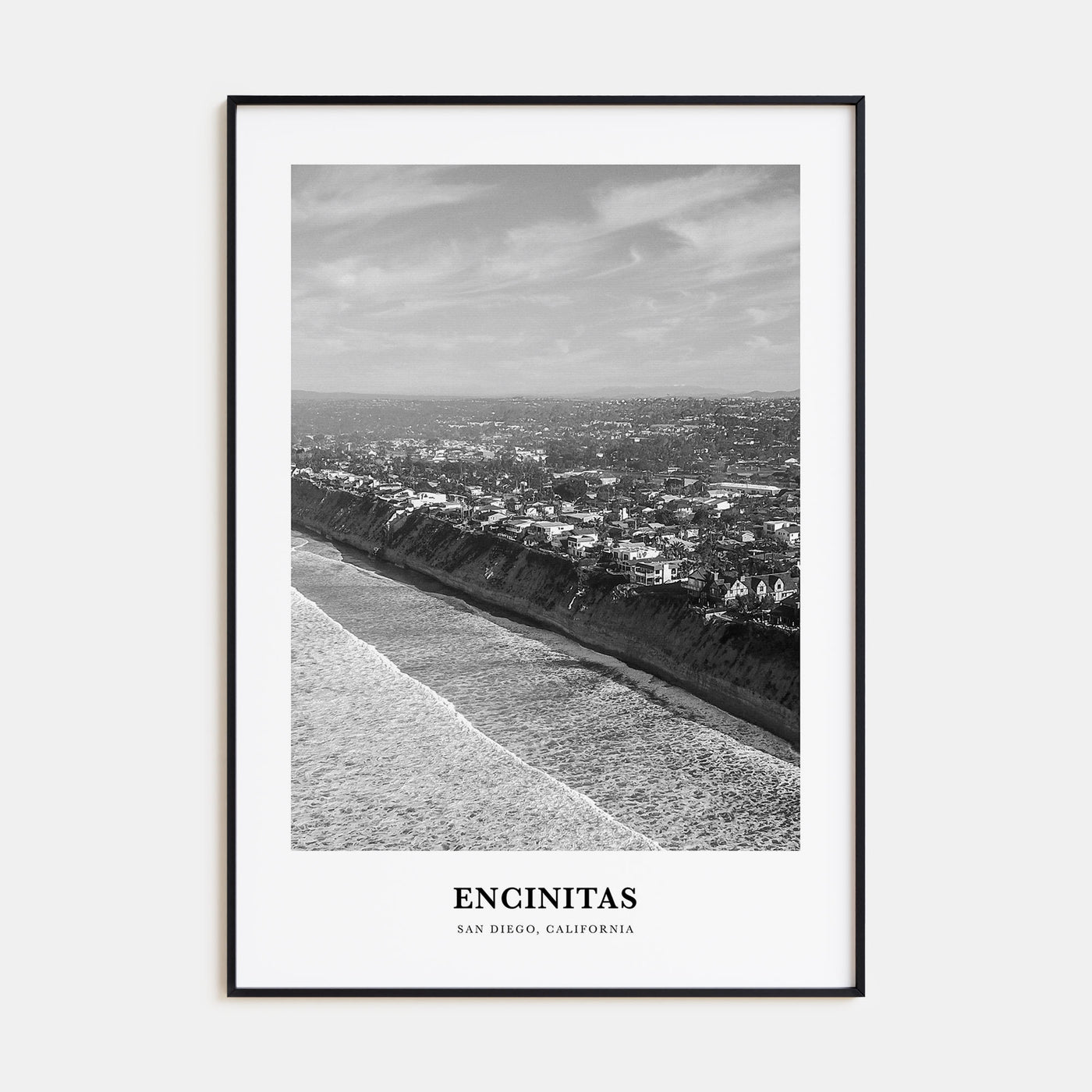Encinitas Portrait B&W No 3 Poster