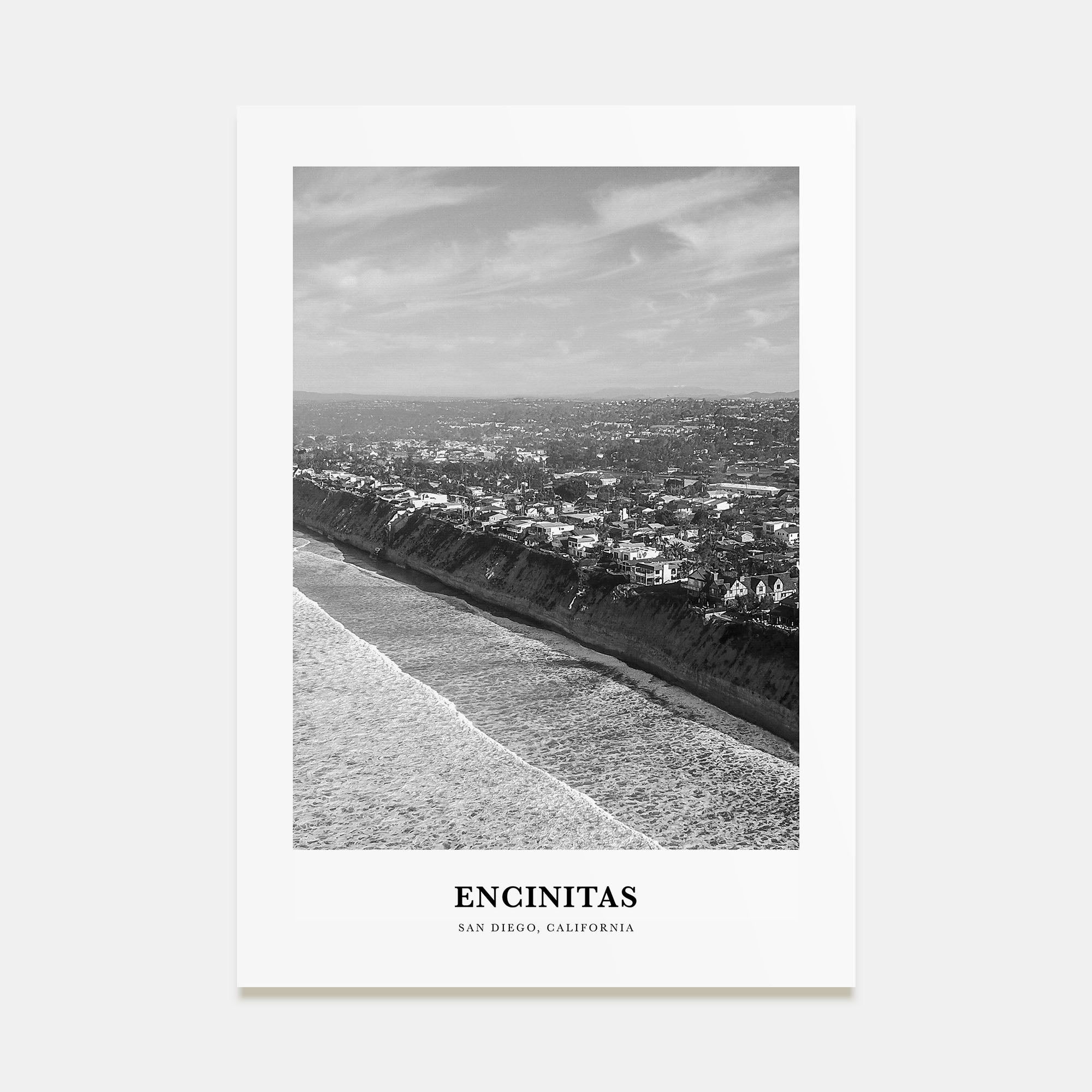 Encinitas Portrait B&W No 3 Poster