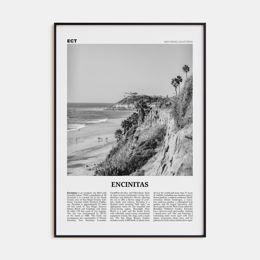 Encinitas Travel B&W No 1 Poster