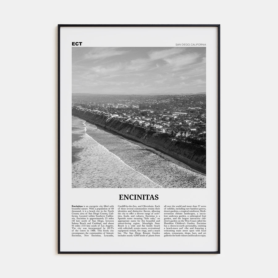 Encinitas Travel B&W No 2 Poster