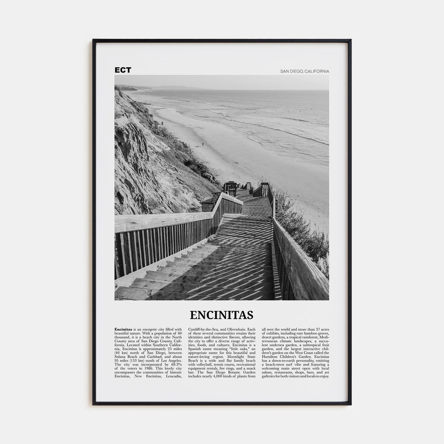 Encinitas Travel B&W No 3 Poster