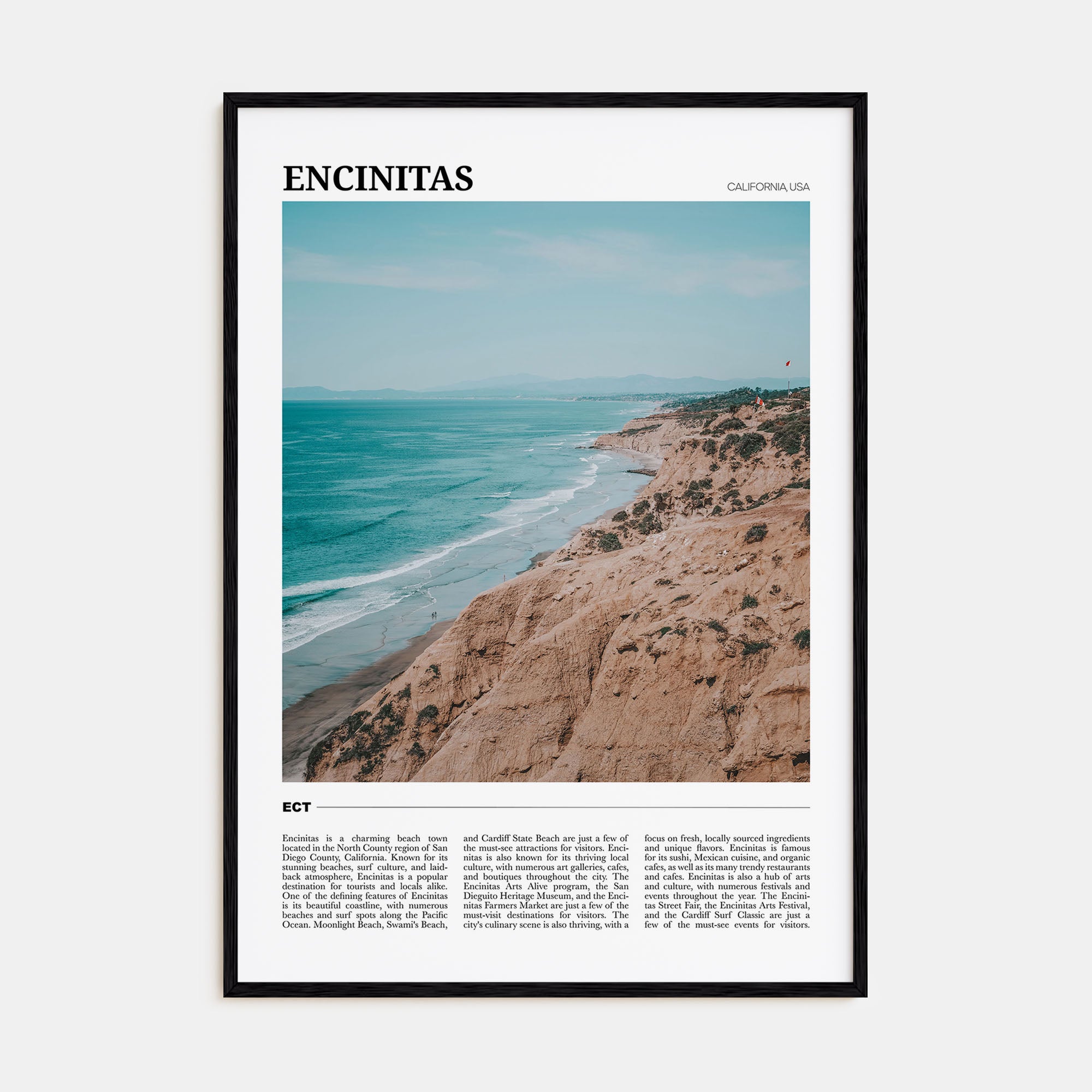 Encinitas Travel Color Poster