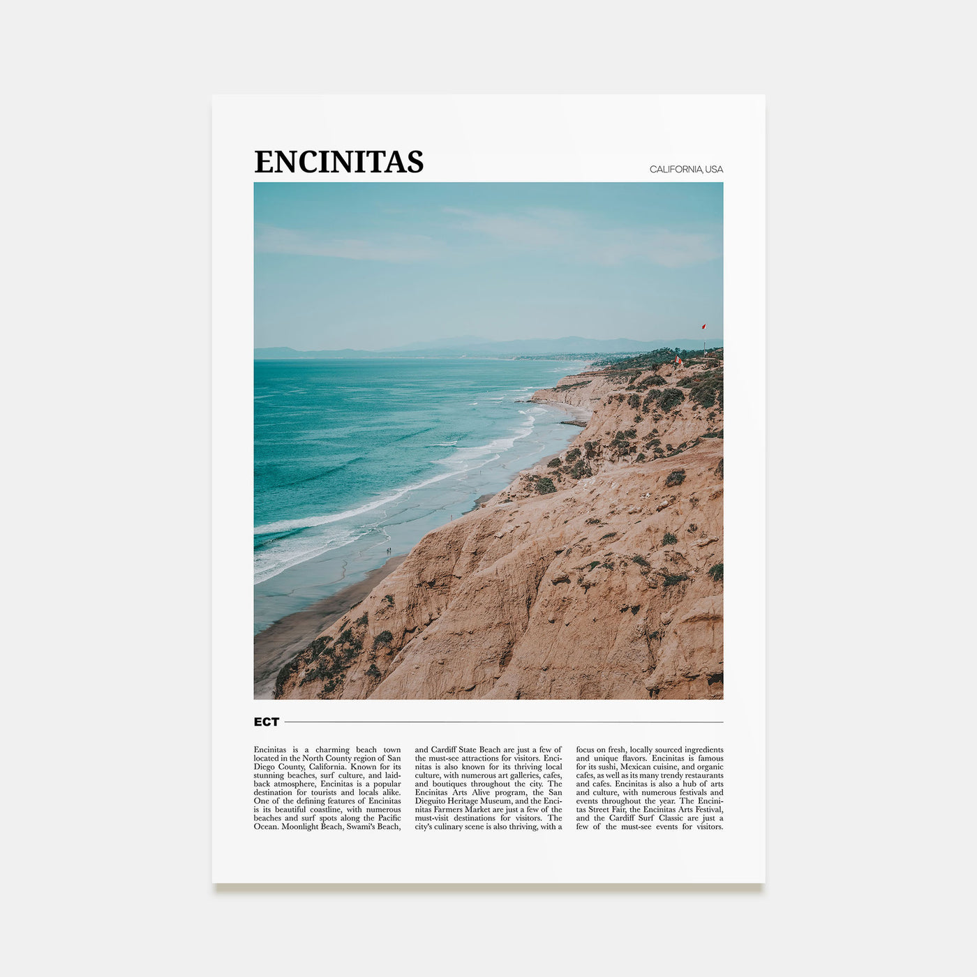 Encinitas Travel Color Poster