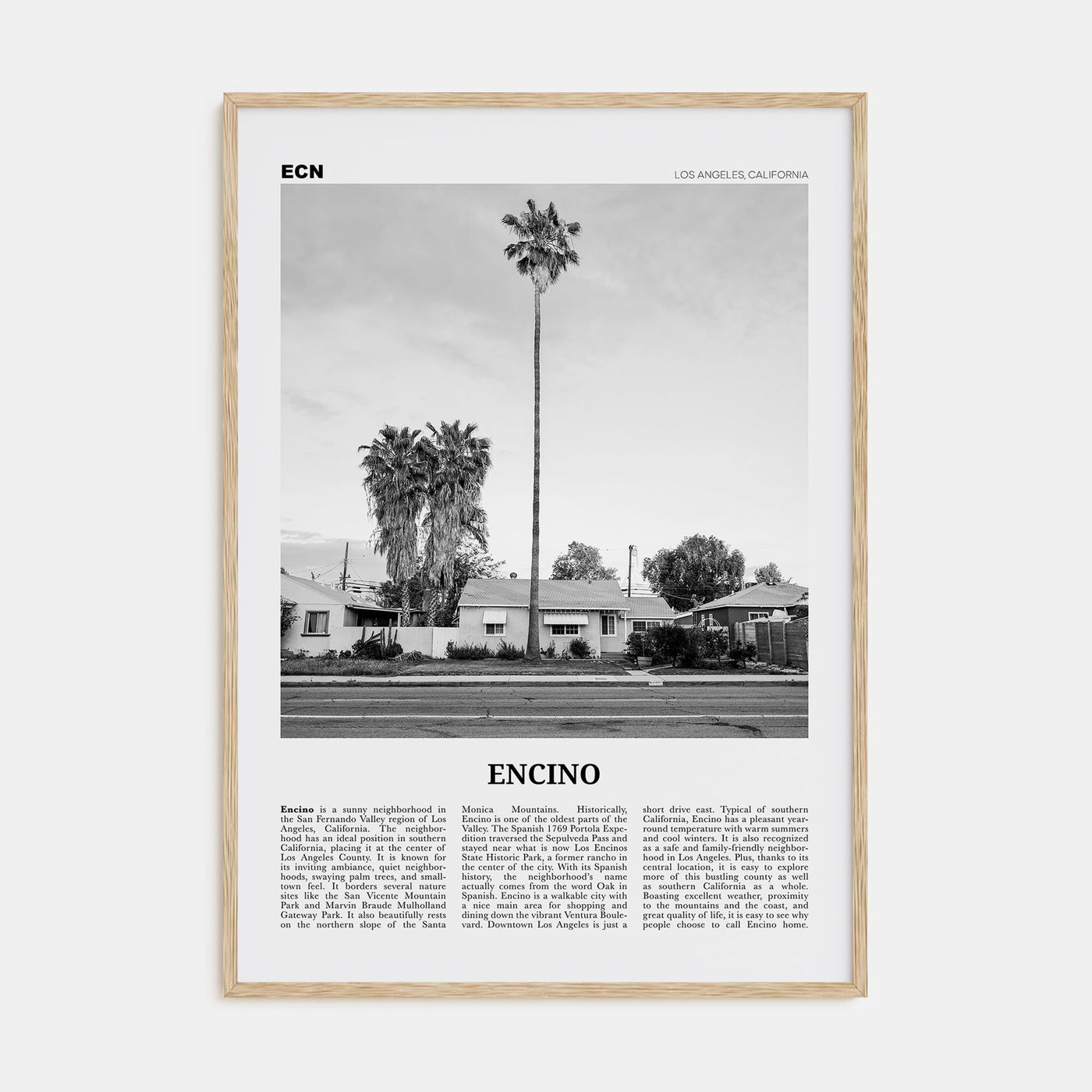 Encino Travel B&W Poster