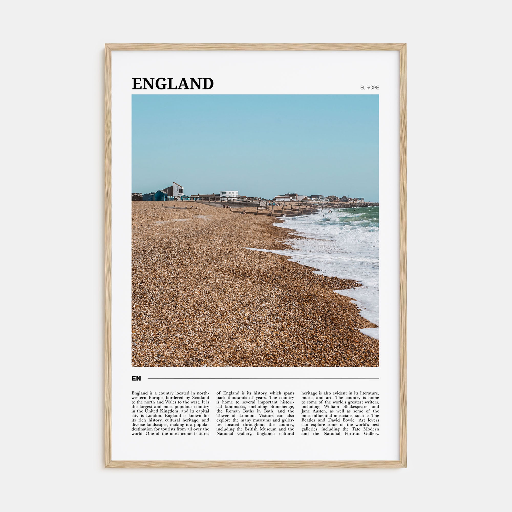 England Travel Color Poster