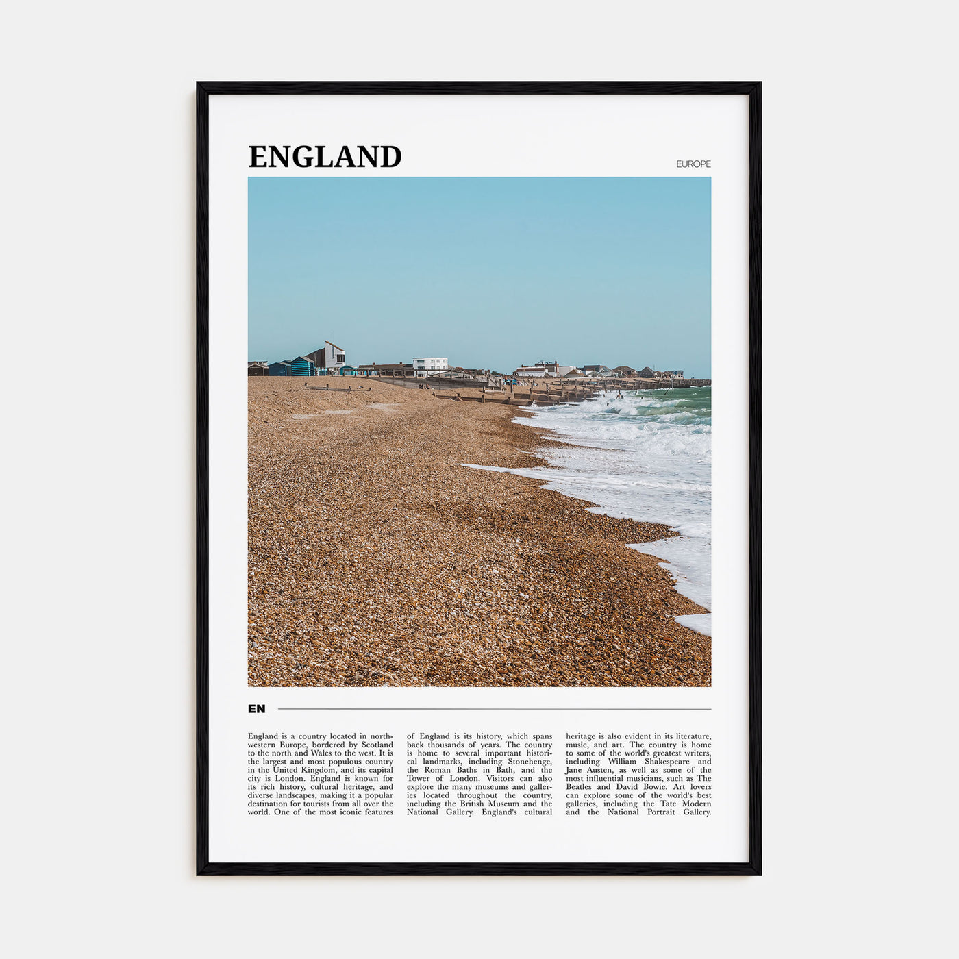 England Travel Color Poster