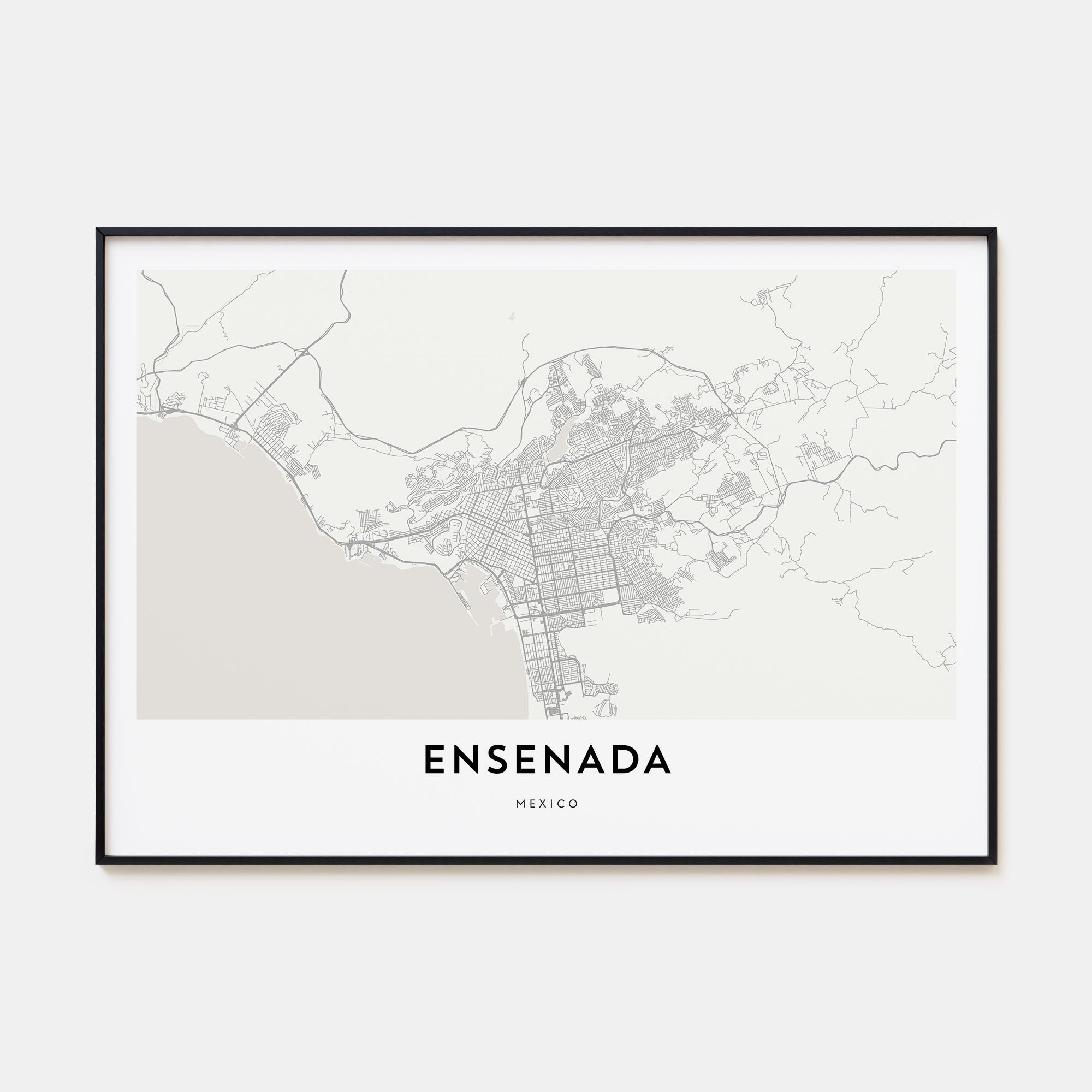 Ensenada Map Landscape Poster