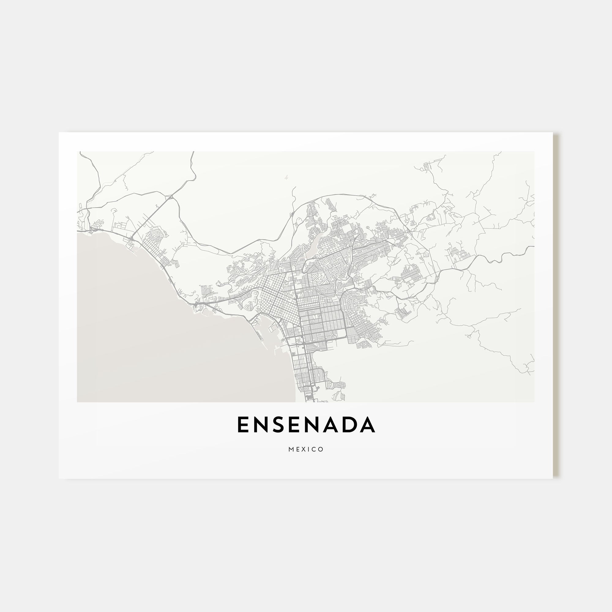 Ensenada Map Landscape Poster