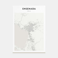 Ensenada Map Portrait Poster