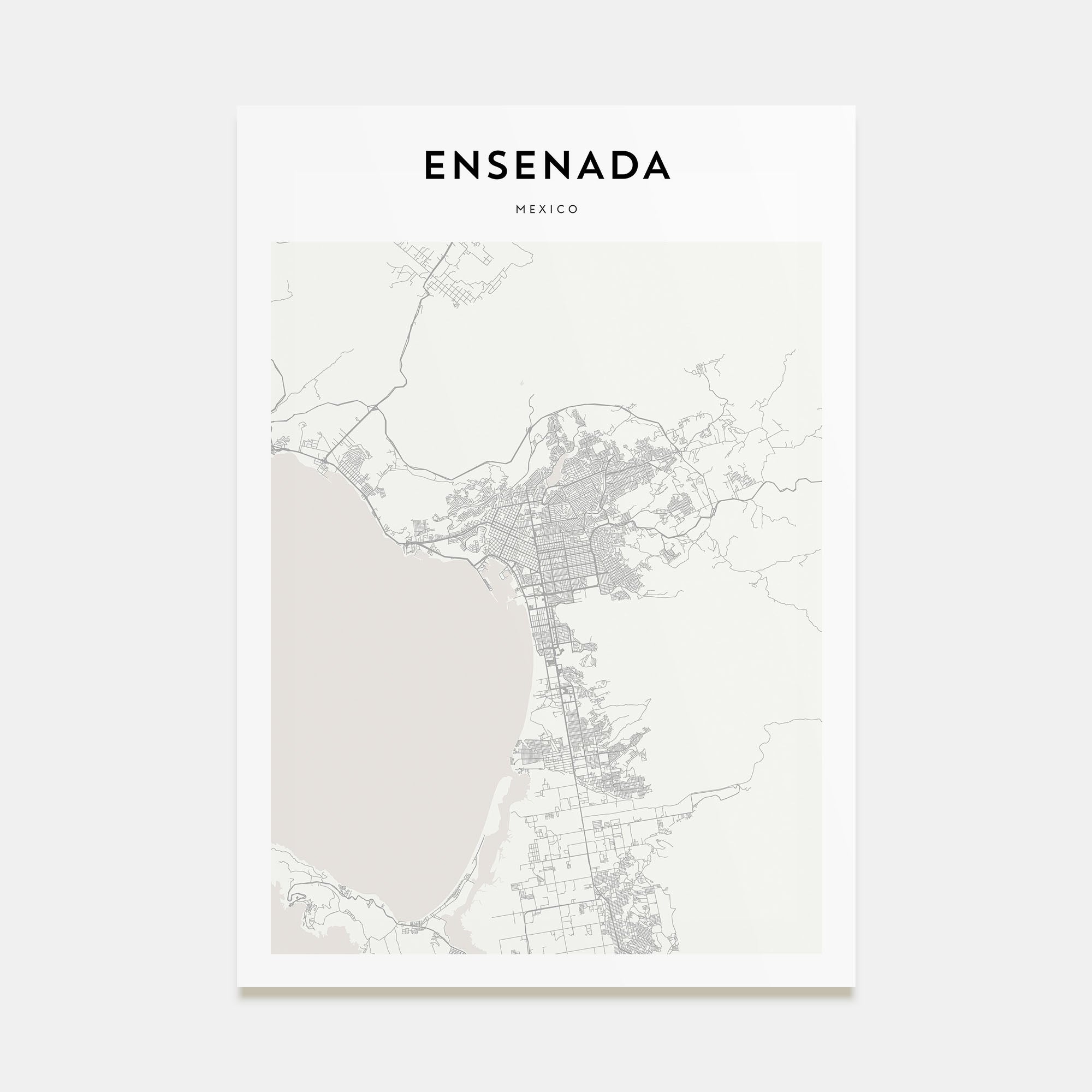 Ensenada Map Portrait Poster