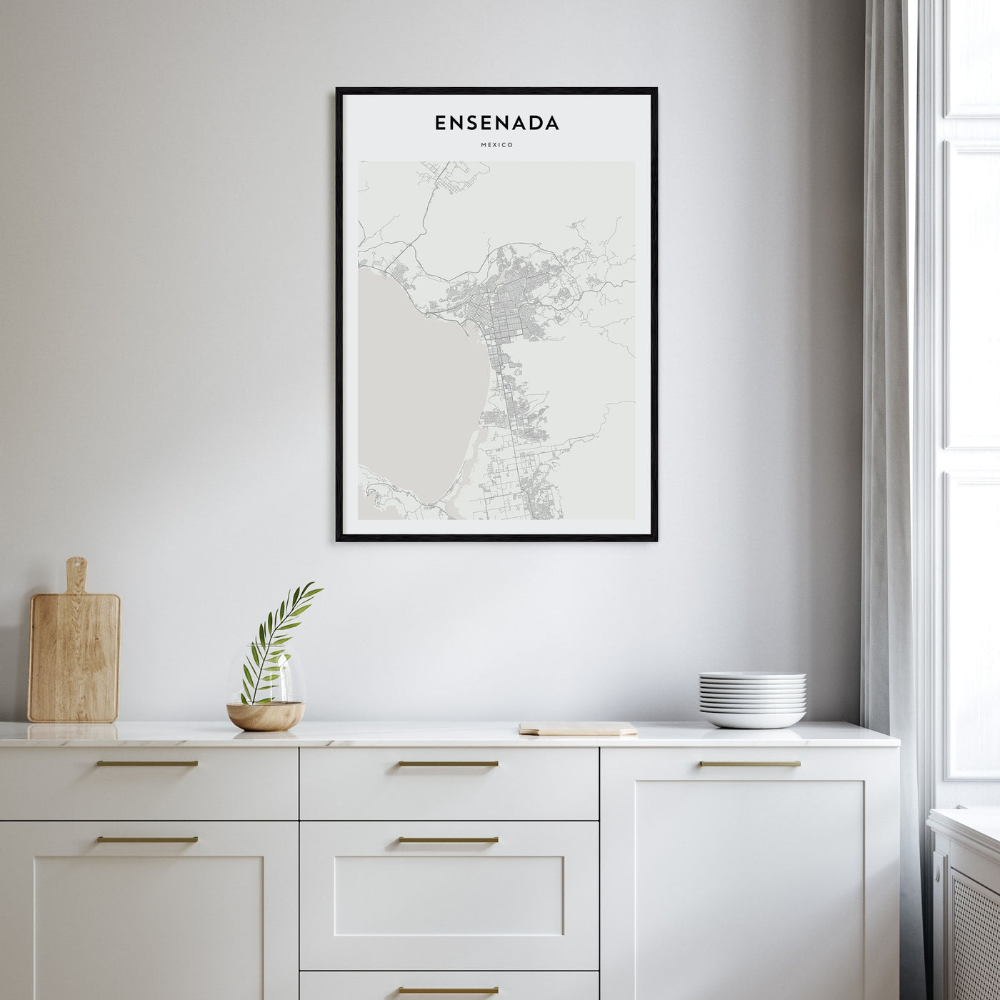 Ensenada Map Portrait Poster