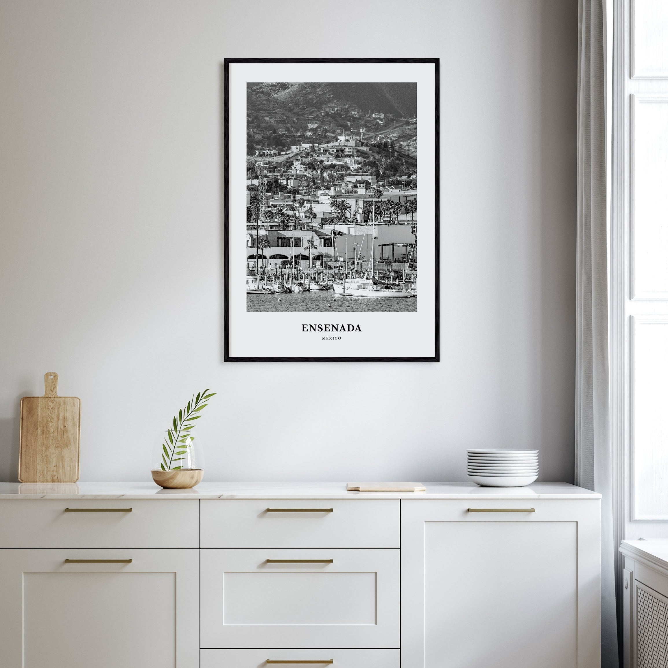 Ensenada Portrait B&W Poster