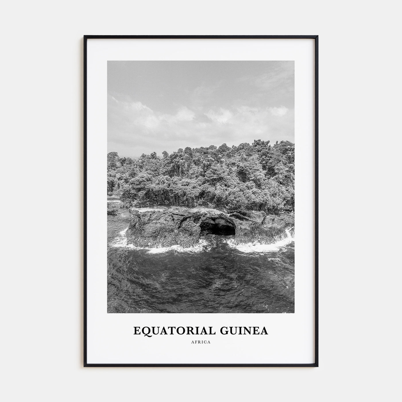 Equatorial Guinea Portrait B&W Poster