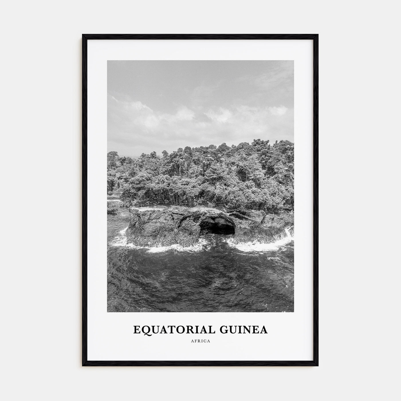 Equatorial Guinea Portrait B&W Poster