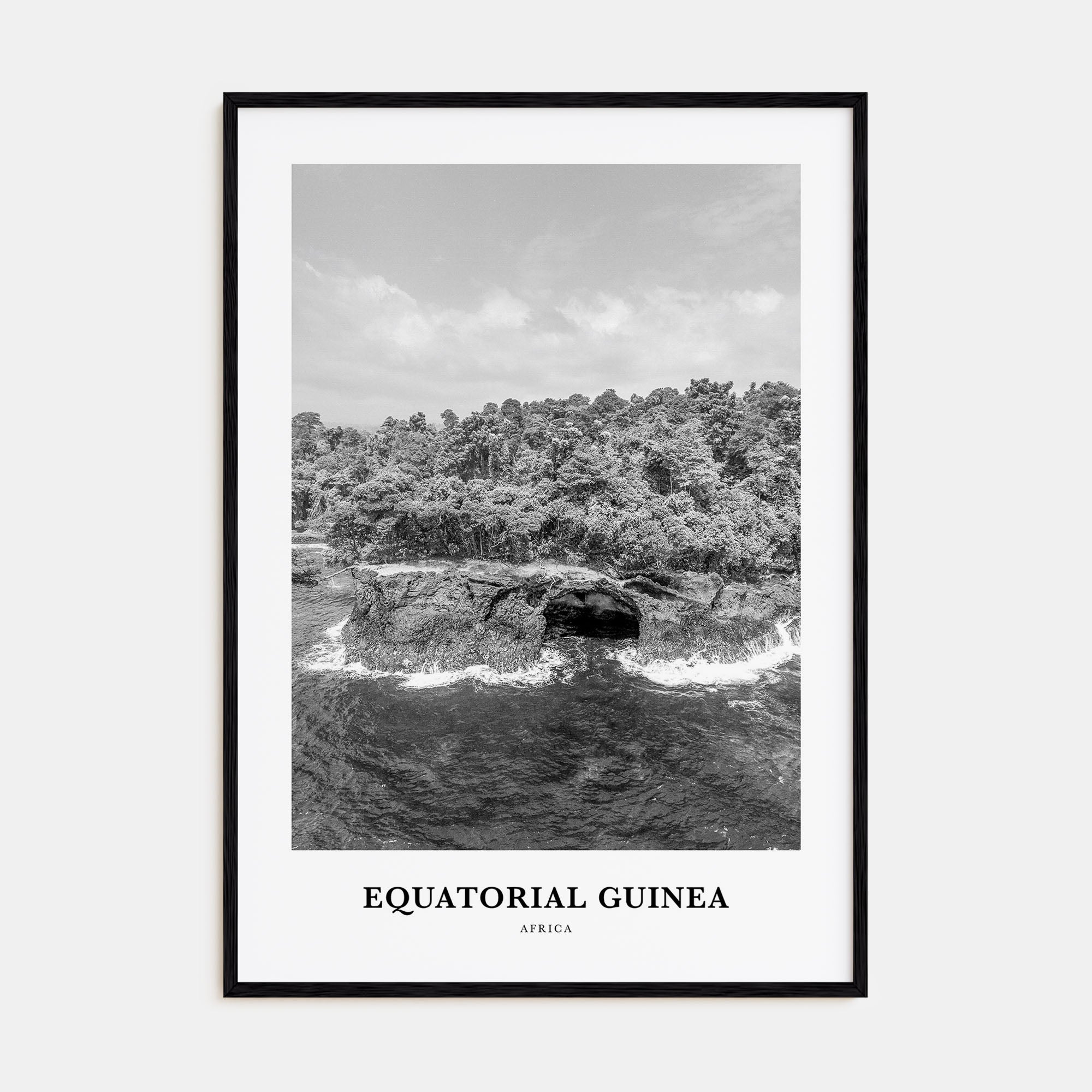 Equatorial Guinea Portrait B&W Poster