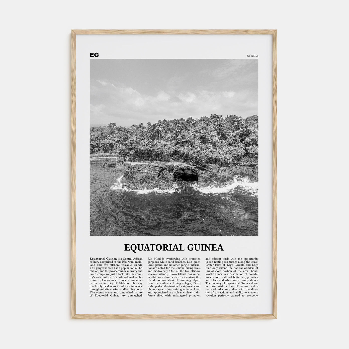Equatorial Guinea Travel B&W Poster