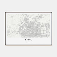 Erbil Map Landscape Poster