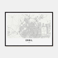 Erbil Map Landscape Poster