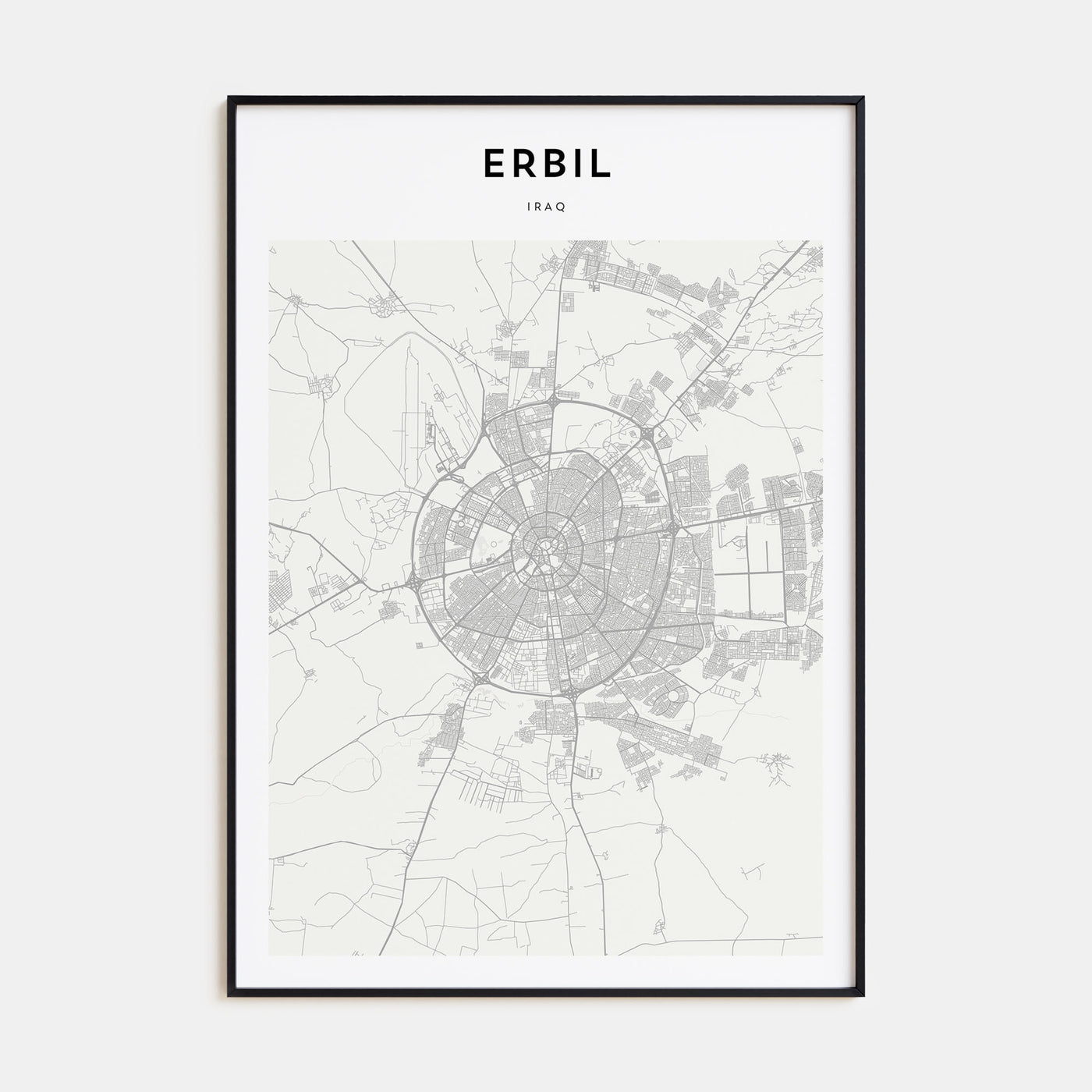 Erbil Map Portrait Poster