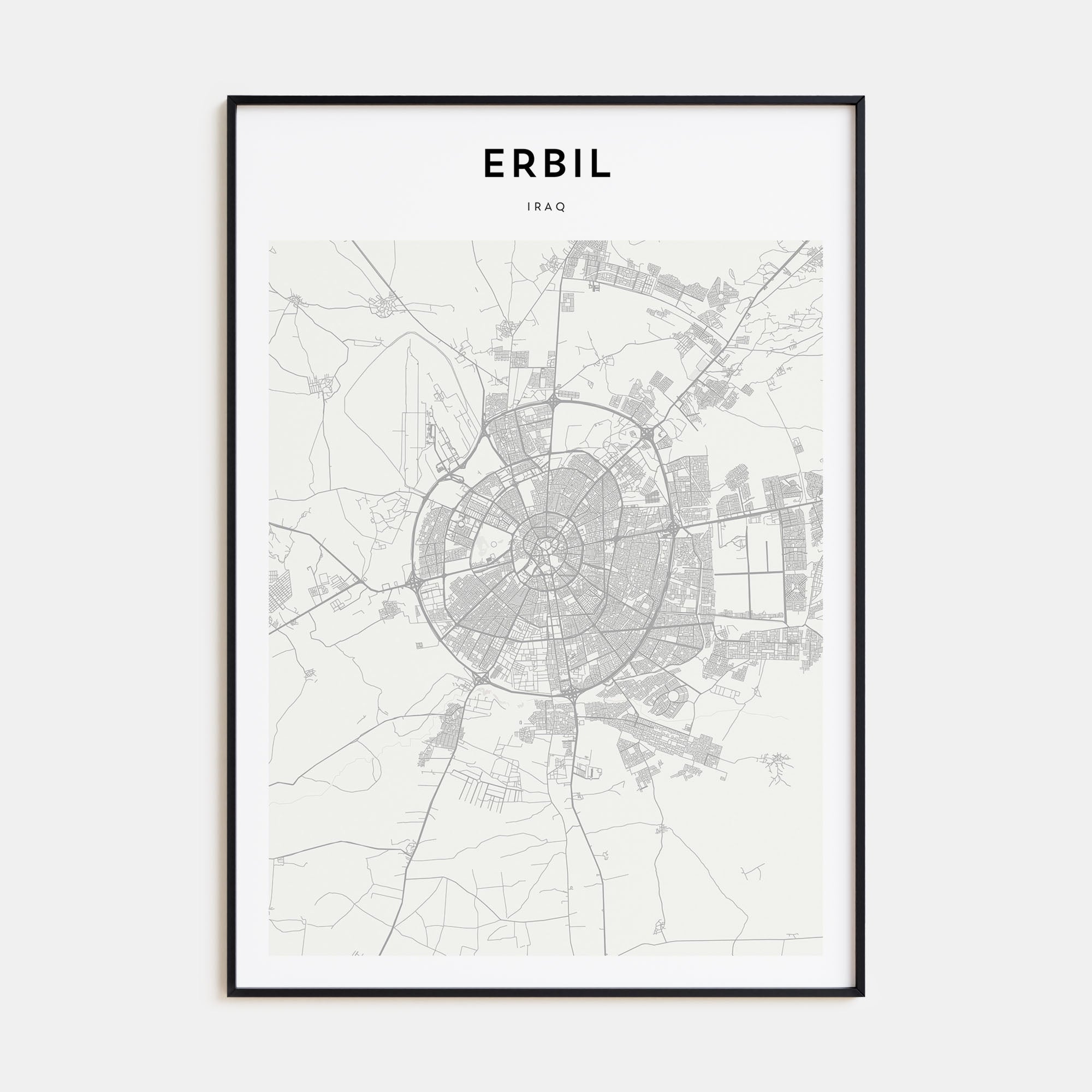 Erbil Map Portrait Poster
