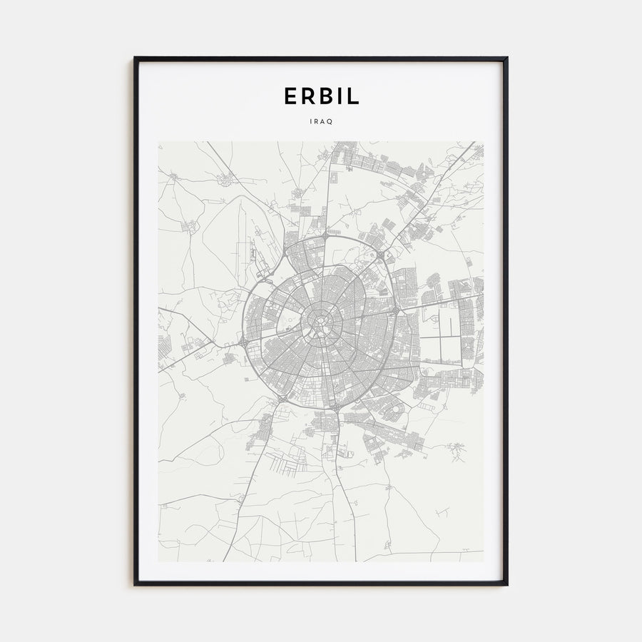 Erbil Map Portrait Poster