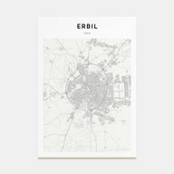 Erbil Map Portrait Poster
