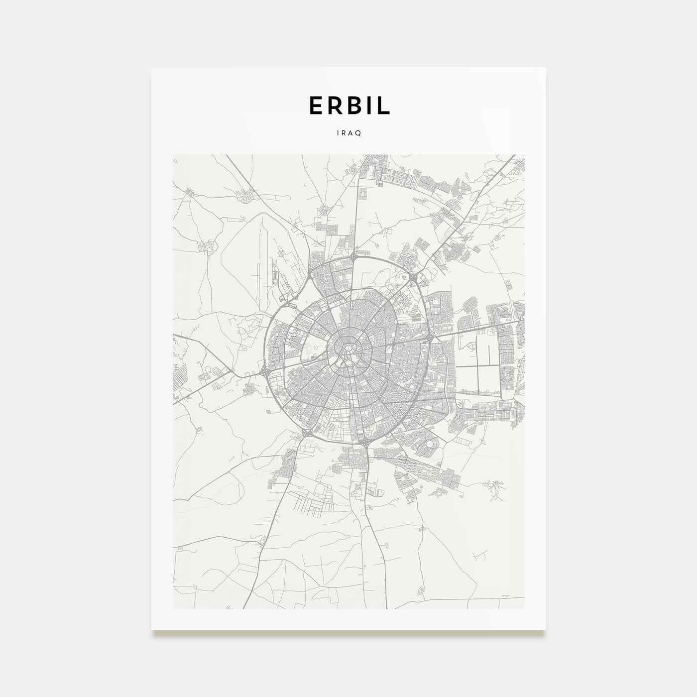 Erbil Map Portrait Poster