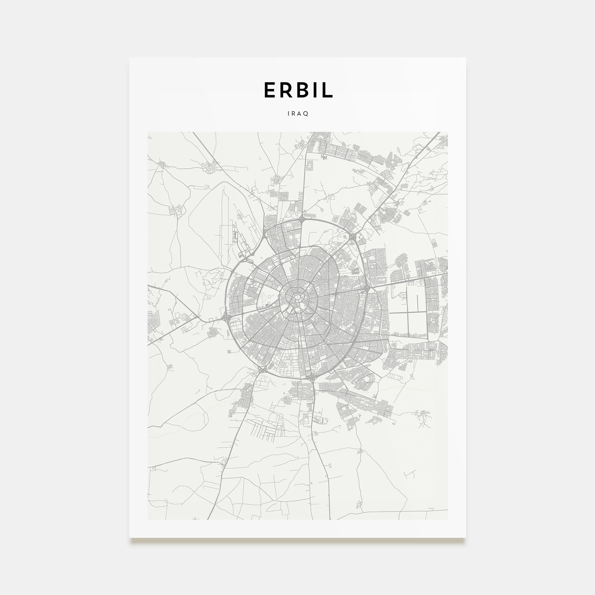 Erbil Map Portrait Poster